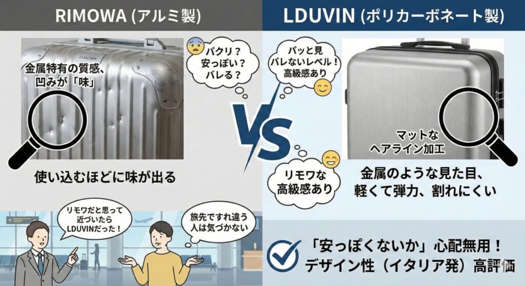 【違い1】見た目と素材感|LDUVINは安っぽくない?