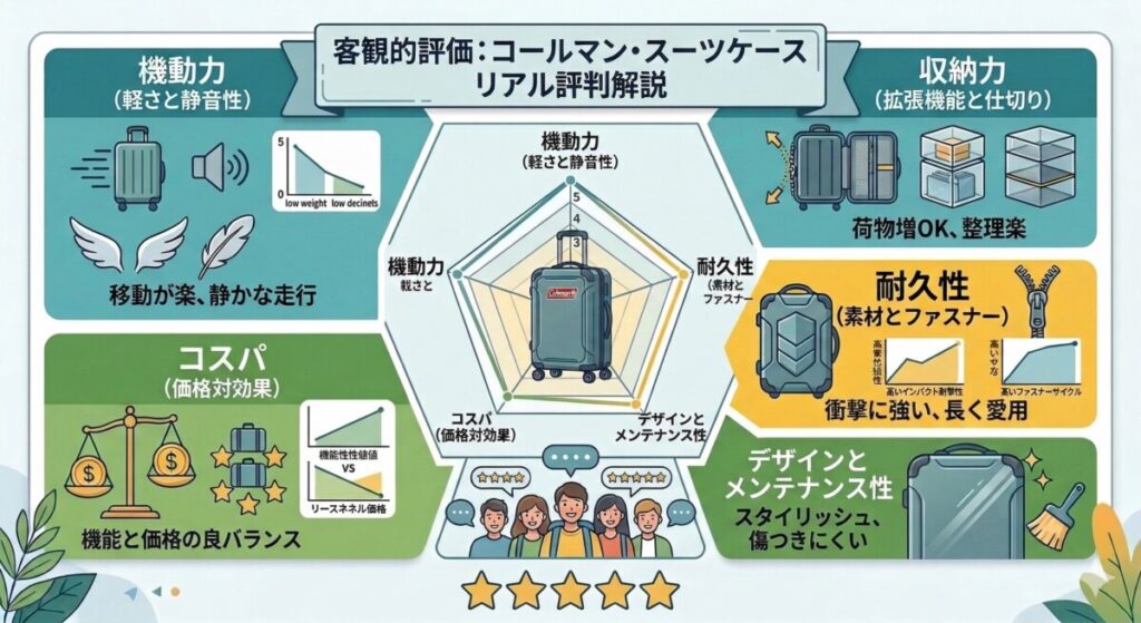 愛用者の口コミから見えた5つの評価基準をわかりやすく図解
