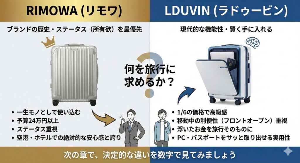 【結論】LDUVINとリモワの違いは?どっちを選ぶべきか即答