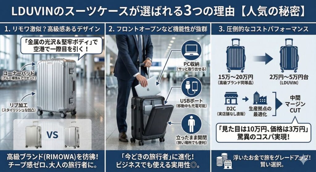 LDUVINのスーツケースが選ばれる3つの理由【人気の秘密】
