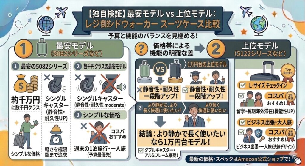 ★【独自検証】安いモデルと上位モデル、耐久性やキャスターの違いは?をわかりやすく図解
