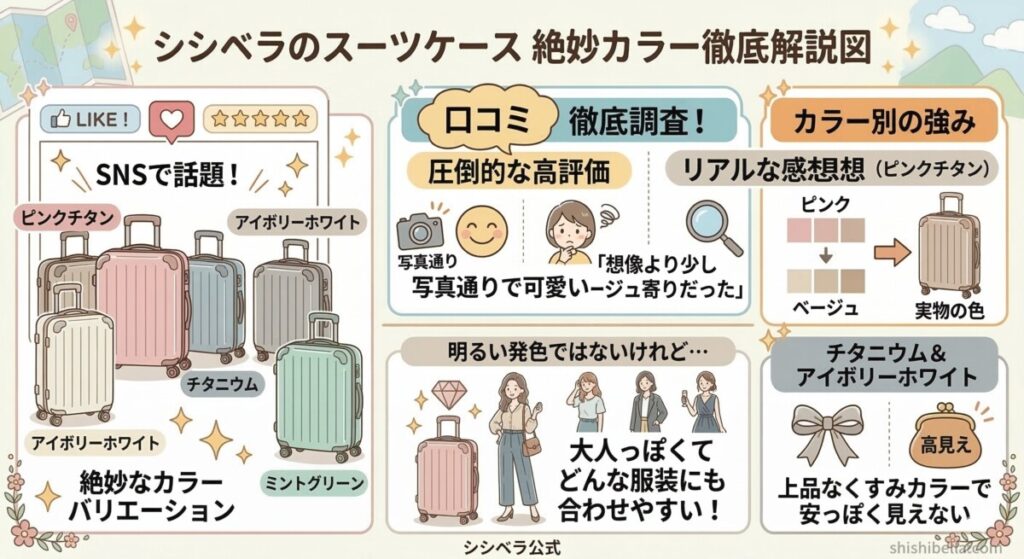 1. デザインと色の本音(人気のチタニウムやピンクチタンはどんな色?)をわかりやすく図解
