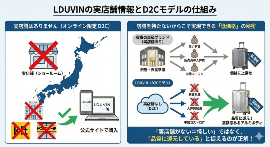 LDUVINの店舗はどこ?実物は見れる?