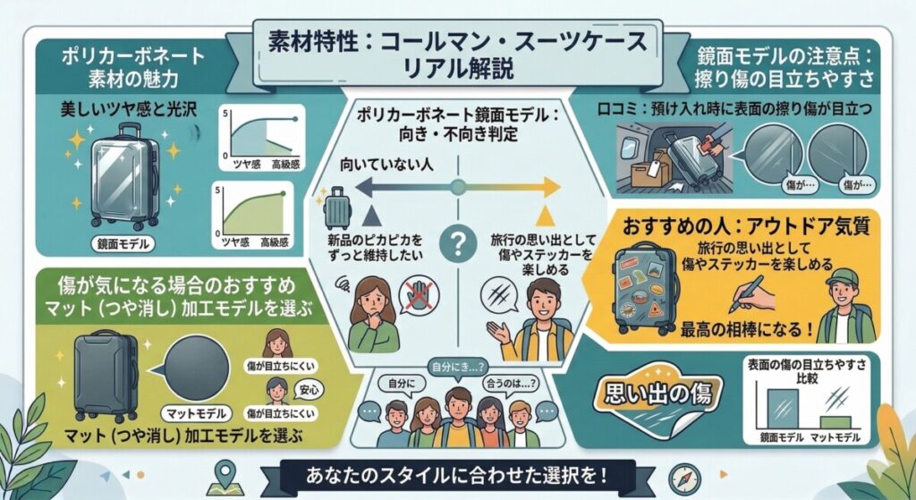 注意点1:鏡面(光沢)モデルは傷が目立ちやすい?をわかりやすく図解