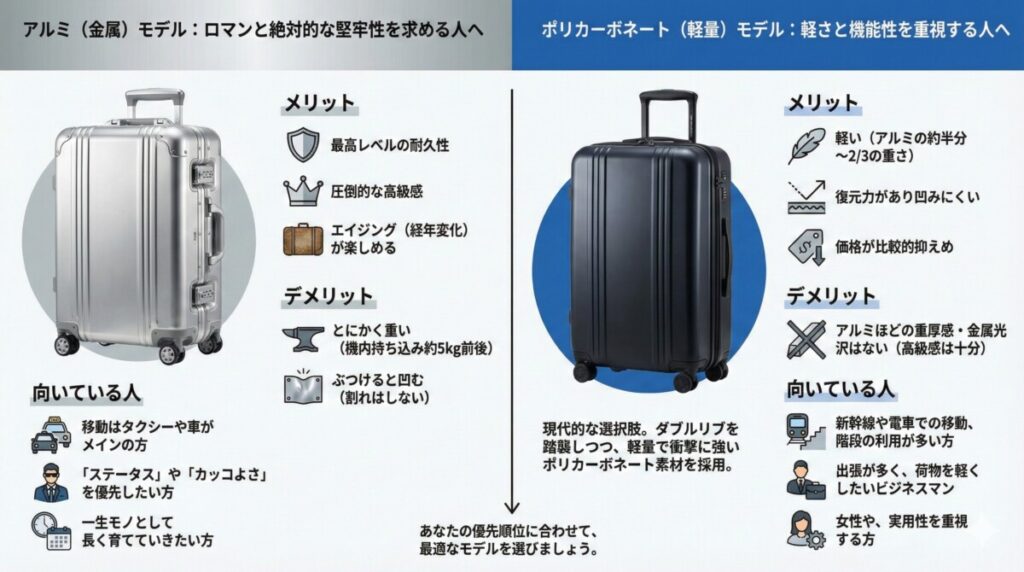 アルミかポリカーボネートか?素材の違いを徹底比較