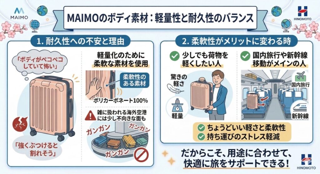 悪い口コミ(デメリット):耐久性への不安やサイズのミスマッチに注意をわかりやすく図解
