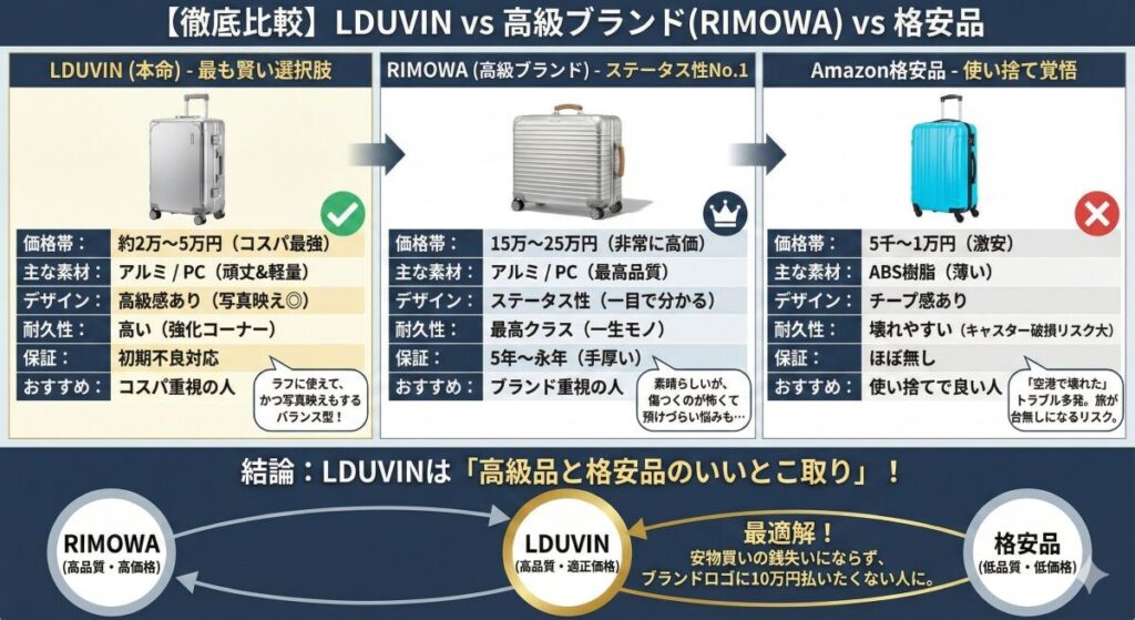【徹底比較】LDUVIN vs 高級ブランド vs 格安品