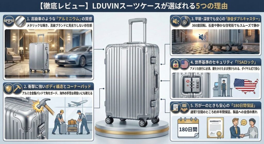 【徹底レビュー】LDUVINスーツケースが選ばれる5つの理由