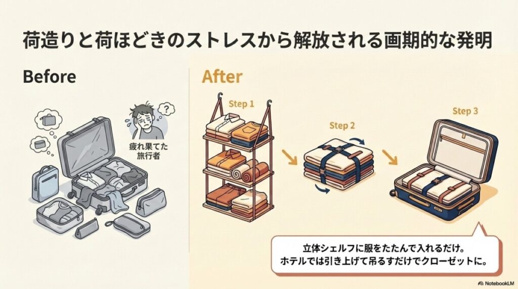 結論:荷造りと荷ほどきのストレスから解放される画期的な発明