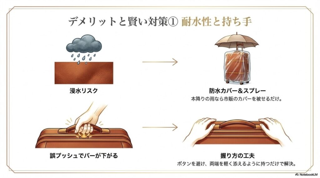 耐水性の弱点(浸水リスク)と防水カバー活用法