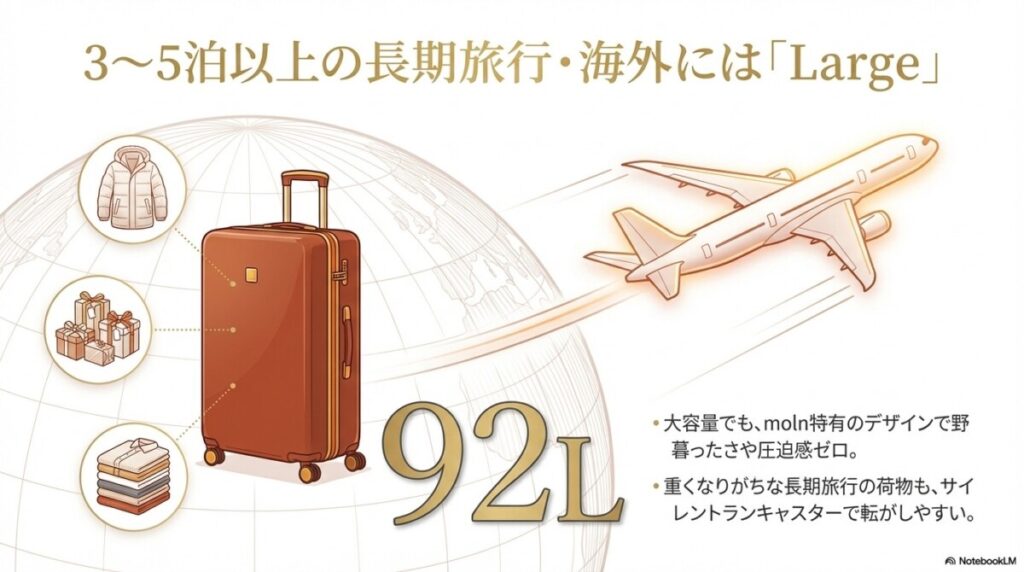 3〜5泊の長期旅行・海外に「Large」