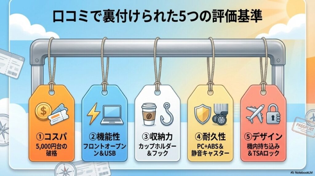 ① コスパ(価格満足度):5,000円台でこの機能は破格