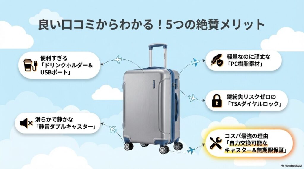 VELSKYF スーツケースの良い口コミ・評判からわかる5つのメリット