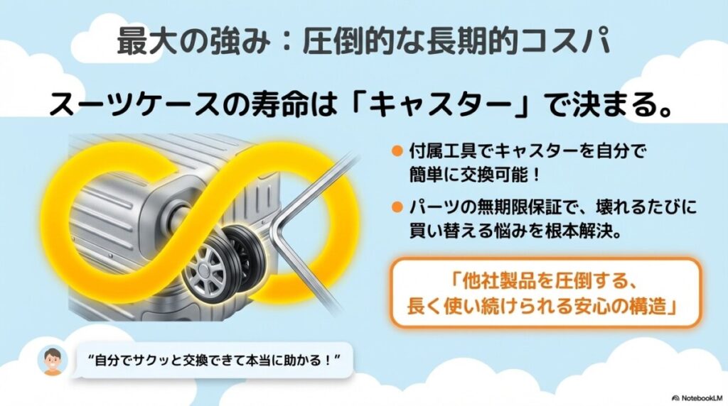 キャスター交換が自分で可能!無期限保証で圧倒的コスパ