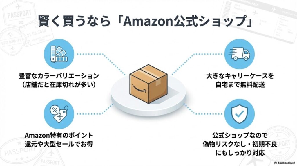 ローリンク スーツケースをAmazon公式ショップで買うメリット