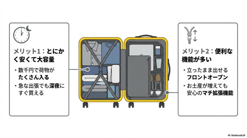 ここがすごい!ドンキ「情熱価格」スーツケースの良い口コミと評判