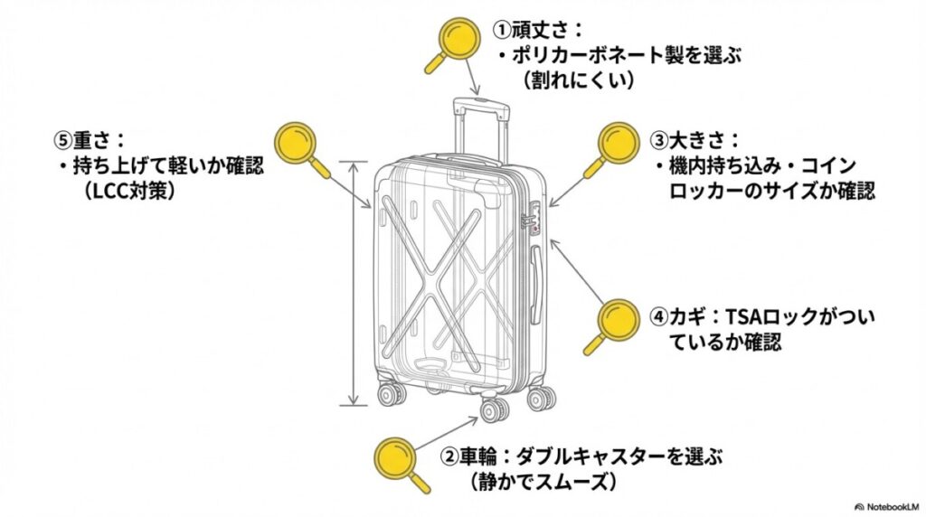 失敗しない!ドンキのスーツケースを選ぶ5つの評価基準