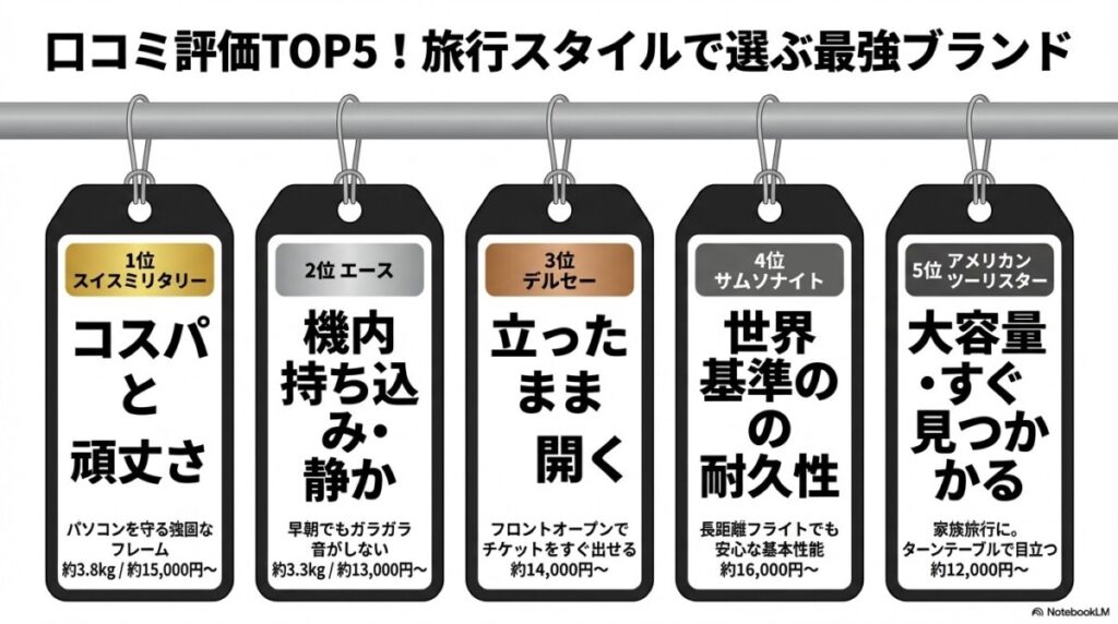 コストコ スーツケース 口コミ評価TOP5!軽量・コスパ最強のブランドは?