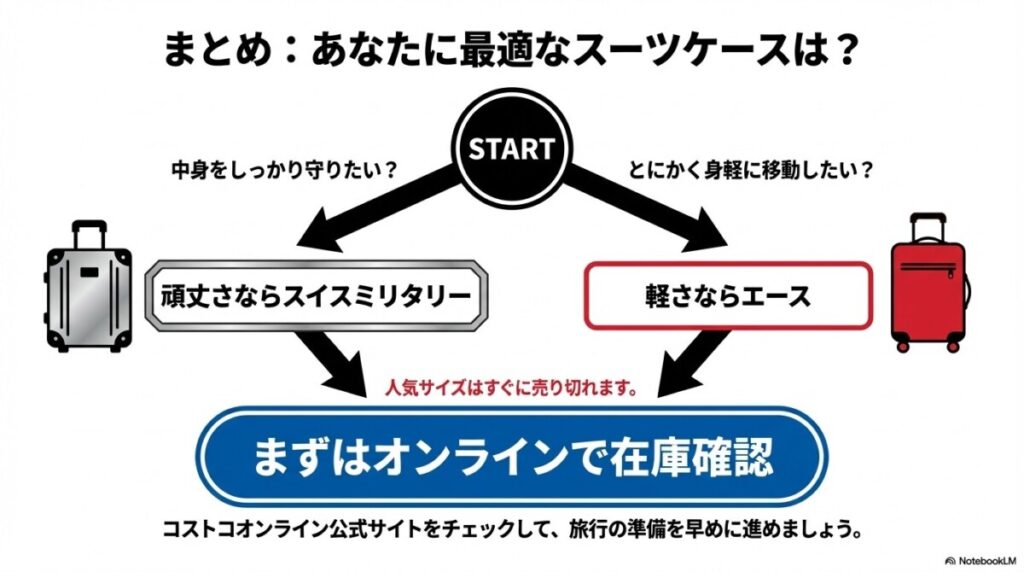 まとめ:口コミを参考にコストコで最適なスーツケースを選ぼう
