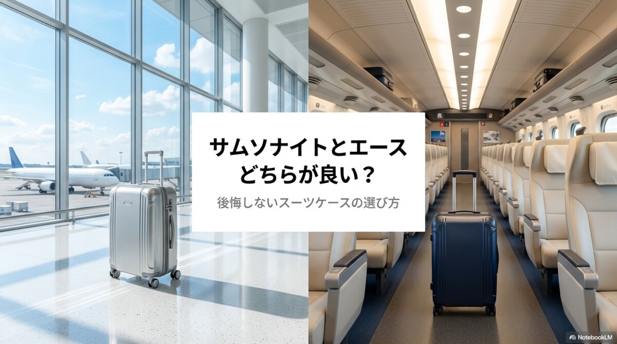 サムソナイトとエースどちらが良い?後悔しないスーツケースの選び方のアイキャッチ