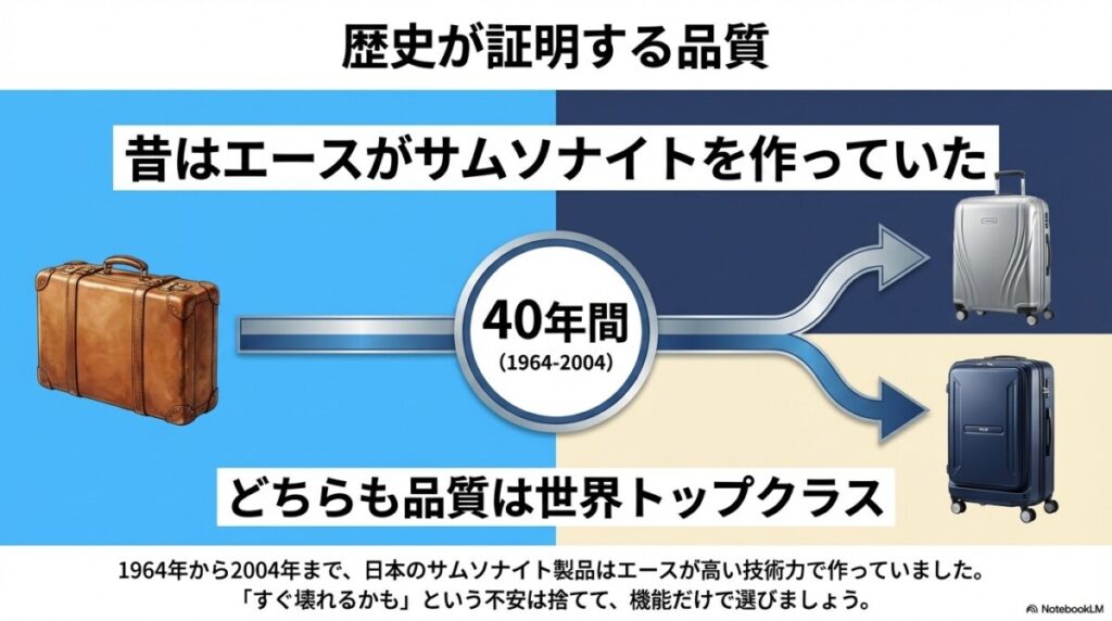 歴史が証明する品質!サムソナイトとエースの深い関係性