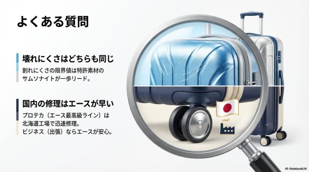 サムソナイトとエースに関するよくある質問(FAQ)