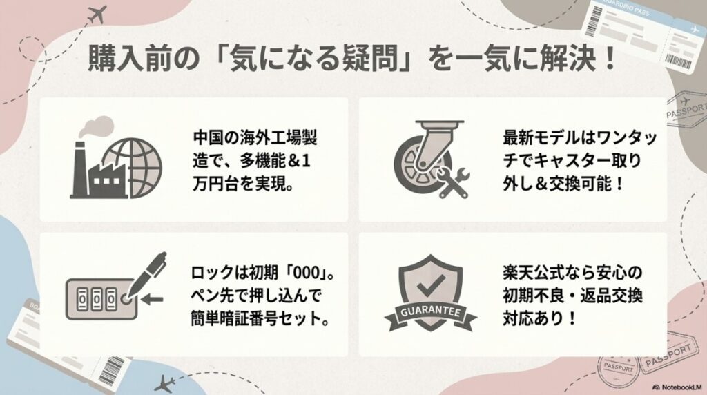B4U スーツケースに関するよくある質問(FAQ)