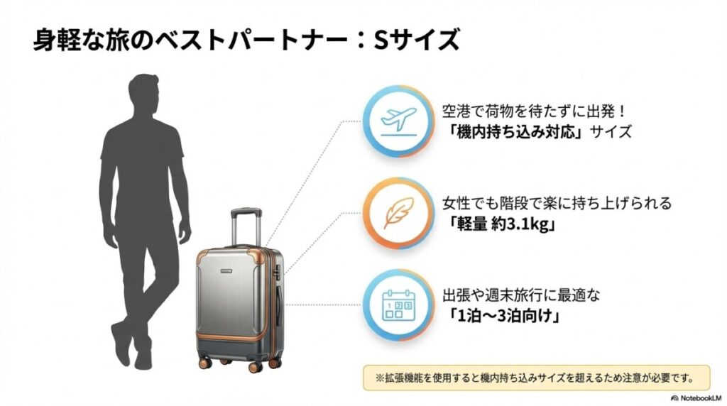 3-1. 機内持ち込み対応(Sサイズ)がおすすめな人
