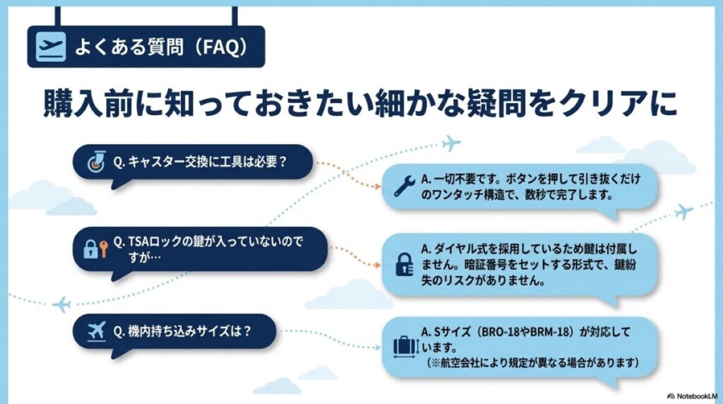 ブライテック スーツケースに関するよくある質問(FAQ)