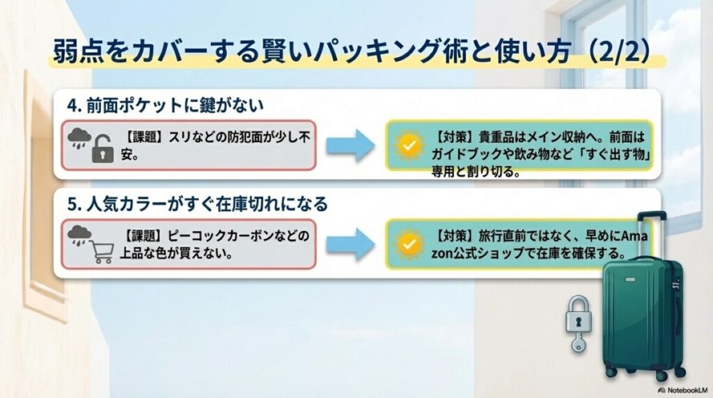 デメリット4:前面に鍵がないモデルがある(防犯面の不安)