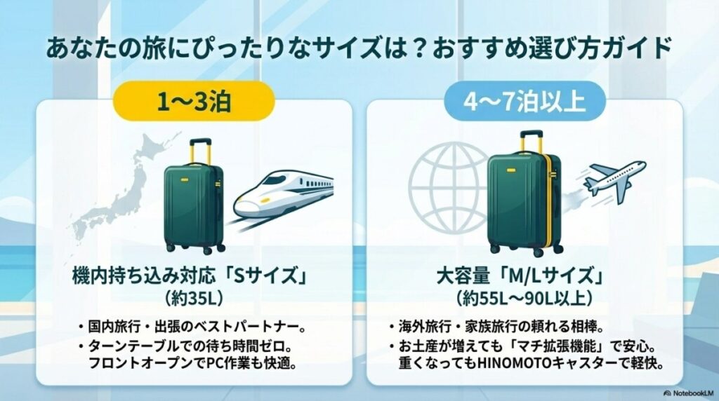 1〜3泊の小旅行・出張に!機内持ち込み対応「Sサイズ」