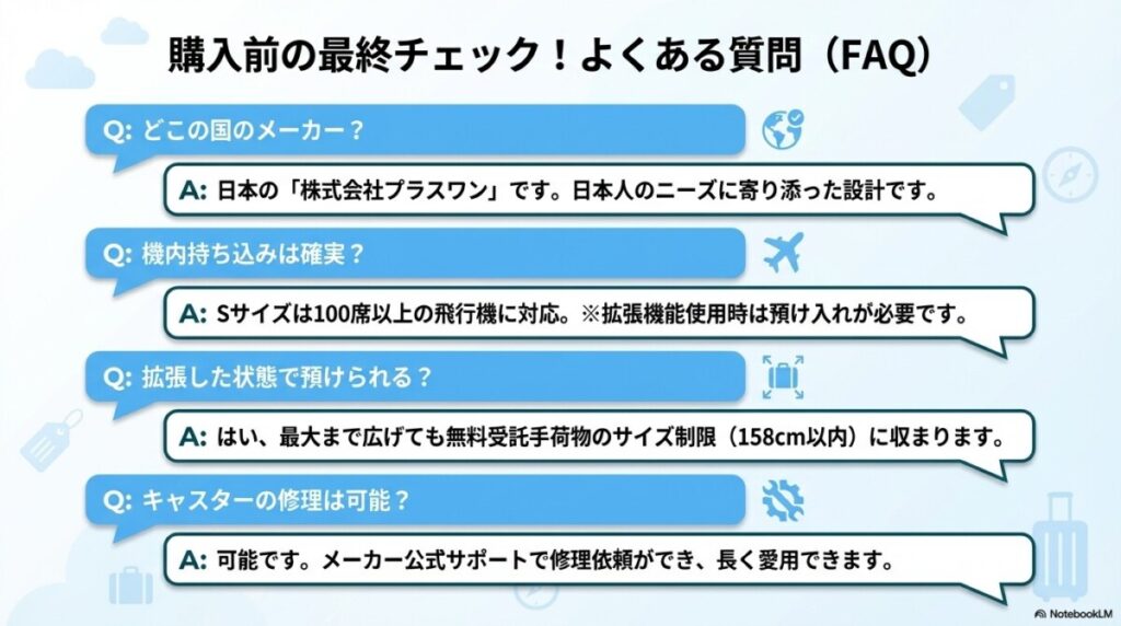 アルファ スカイ スーツケースに関するよくある質問(FAQ)