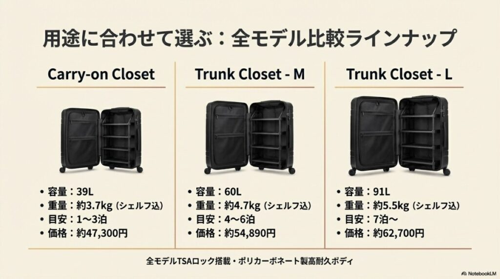 基本スペックとモデルごとの違い