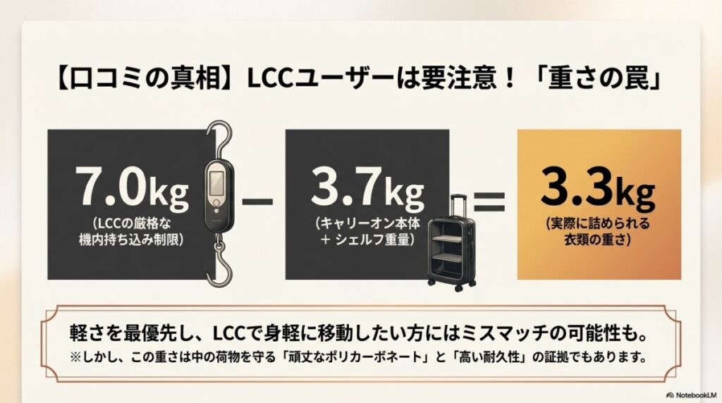 「本体が重い」「LCCの重量制限は厳しい」って本当?