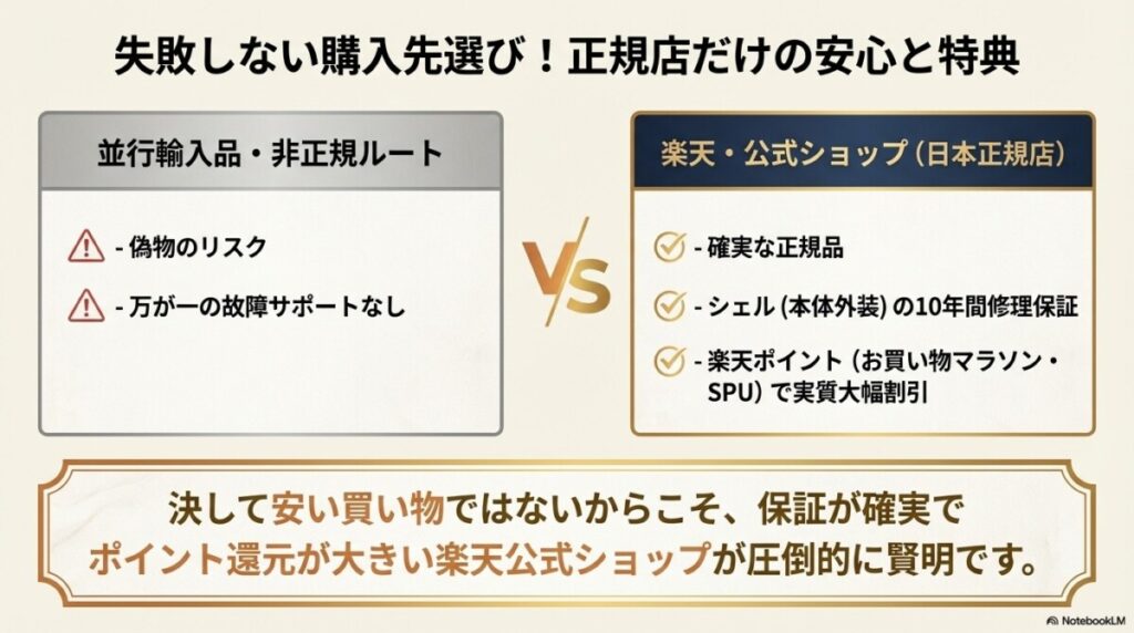 偽物や並行輸入品に注意!日本正規店で購入するメリット