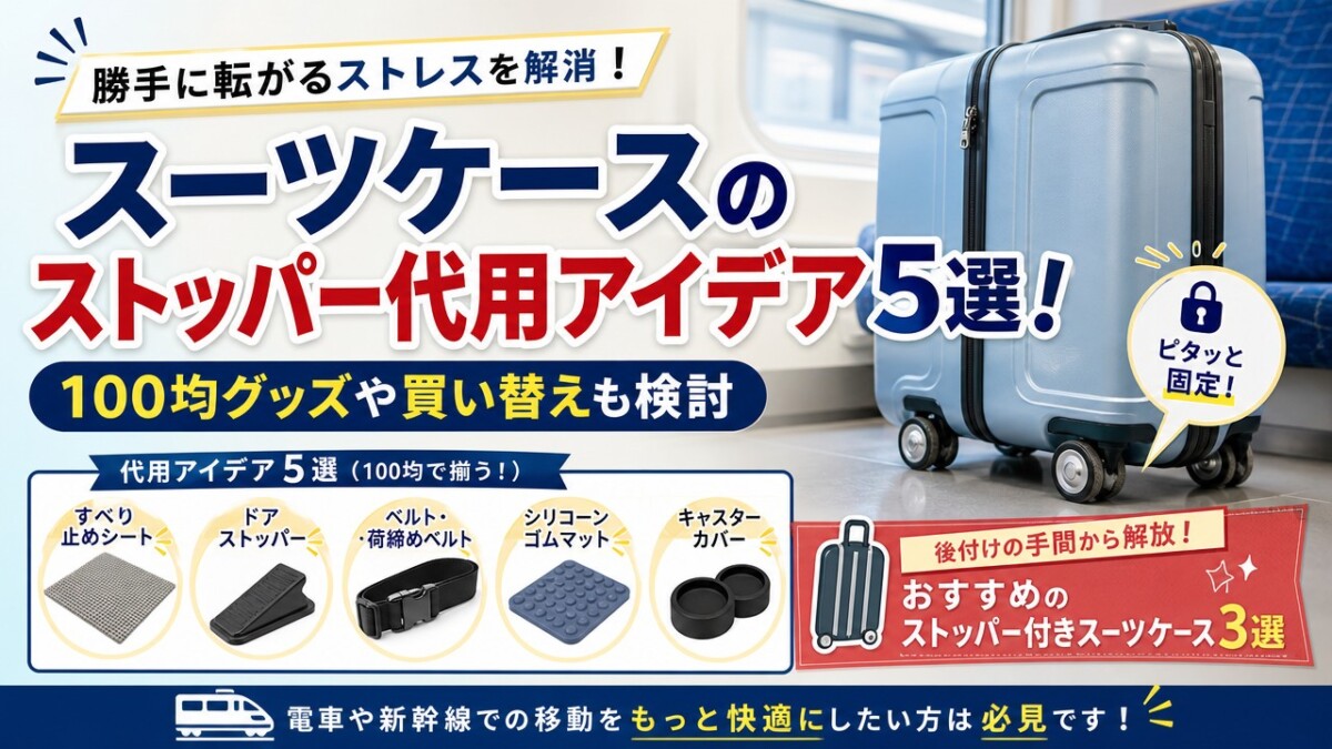 スーツケースのストッパー代用アイデア5選!100均グッズや買い替えも検討